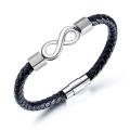 Wholesale punk style cool stainless steel new fashion gifts custom mens leather bracelet women